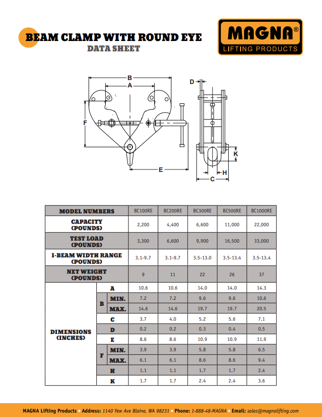 MAGNA Lifting Products Beam Clamp from GME Supply